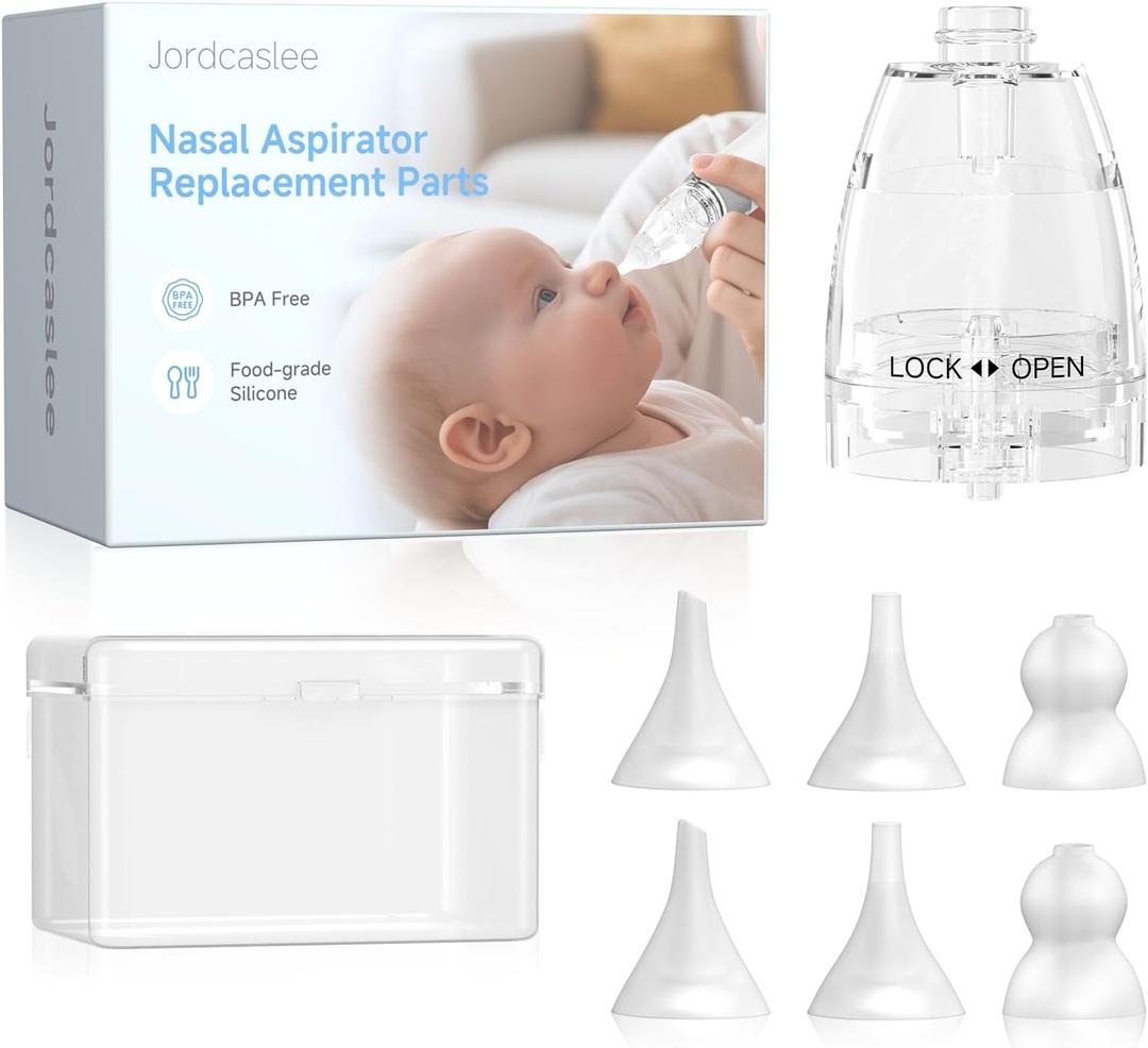 Nasal Aspirator Replacement Parts Compatible with GROWNSY, X-Bosak, Watolt Nose Sucker for Baby & Toddlers, Suction Chamber and 6pcs Silicone Tips Replacement Kit