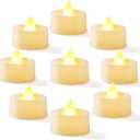 Homemory 24-Pack Flameless LED Tea Lights Candles Battery Operated, 200+Hour Fake Electric Candles TeaLights for Votive, Halloween, Ofrenda, Diya, Wedding Centerpiece Table Decor, Funeral, Christmas (Warm White Light, White Base)