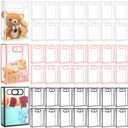 Dunzoom 50 Pcs Clear Plastic Gift Bag with Handle Reusable Transparent Pink Party Favor Flower Bag for Wedding Bridal Birthday Mother Day Gift 10.2 x 7.1 x 3.2''(Black Pink White Trim)