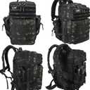 LHI Military Tactical Backpack for Men and Women 45L Army 3 Days Assault Pack Bag Large Rucksack with Molle System - Black CP