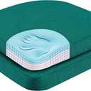 Chair Pads for Dining Chairs, Chair Cushions 2 Piece, 17"x 16"x 2.5" Memory Foam Seat Cushions with Ties and Removable Cover (Green)