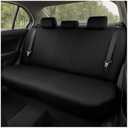 BESULEN Car Back Seat Cover, Dustproof Elastic Cloth Vehicle Rear Seat Bench Protector for Pets Kids, Waterproof Stretch Automobile Interior Accessories, Universal for Sedan Truck SUV (Black)