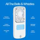 Arctic Air Portable Fan, Pocket Chill Handheld Mini Fan, Rechargeable Personal Air Cooler with Hydro-Chill Technology, 3 Speeds & Built-in-Kickstand, Cordless for Travel, Indoor or Outdoor Use