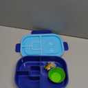 TIME4DEALS Kids Bento Lunch Box Leakproof Lunch Box with 4 Compartments Lunch Containers with Tableware Kids Bento School Lunch Boxes with Container 44oz, Microwave Dishwasher Freezer Safe (Blue)