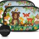 Car Window Shade for Baby with Certified UV-Protection 2 Pack - 20"x12" (Wood)