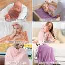 Momcozy Muslin Swaddle Blankets, 4-Pack Breathable and Skin-Friendly Receiving Blankets, Swaddle Blanket Shower Gifts & Baby Registry Essentials, Large 47"x47", Muted Purples