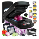 Mueller Pro-Series 10-in-1, 8 Blade Vegetable Chopper, Mandoline Slicer, Onion Mincer, Cutter, Dicer, Veggie Chopper with Container, Kitchen Essentials & Gadgets, House Warming Gifts New Home, Black