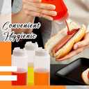 Singhoow 8 Pcs 32 oz Condiment Squeeze Bottles Restaurant Plastic Sauces Squeeze Ketchup Dispenser Inverted Refillable Large Clear Dressing Bottles for Restaurant Kitchen Catering