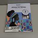 CORATED African Net Sponge Authentic, Shower Loofah Exfoliating Bath Sponge, Body Scrubber for Women and Men Daily Use Body Care, Travel Portable Bath Accessories for Bathroom (Blue & Black)