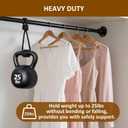 Adjustable Closet Rods for Hanging Clothes 27 to 84 inch,Heavy Duty Armoire Pole with Bracket Holders,5/8" Diameter Metal Cabinet Bar, Clothing Stick Hanger Rod for Wardrobes,Laundry,Shower,RV (Black)