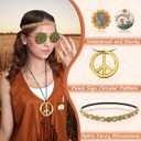 60s 70s Outfits for Women Hippie Costume Clothes Set 70s Costume Tops Women Fringe Hippie Vest for Halloween