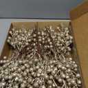 HOHOTIME 36Pcs Christmas Glitter Berries Stems, 9.5 Inch Artificial Christmas Tree Picks for Christmas Tree Decorations Ornaments DIY Crafts Vases Holiday Wedding Home Xmas Decor(Champagne)