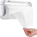 simpletome Paper Towel Holder ONE Hand Tear Adaptive Tension Arm Adjustable Length 9.4-11inch/24-28cm (White)