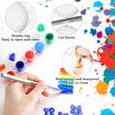 Patelai 100 Strips 600 Pots Empty Paint Pots with Lids Mini Plastic Paint Storage Container Strips Art Painting Craft Supplies for Classrooms Schools Paintings Art Festivals(5 ml/ 0.17 oz)