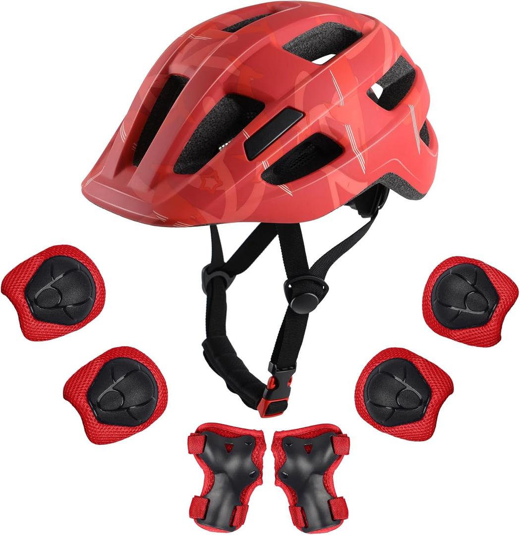 Kids Bike Helmet for Ages 1-8 Years, Adjustable Toddler Boys and Girls Helmets, Lightweight Child Infant Bicycle Cycling Scooter Sports Helmet 48-54cm