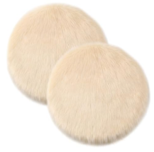 Drydiet 2 Pcs for Bed Sores and Skin Imitation Wool Medical Sheepskins with Non-Slip Back for Pain Relief and Discomfort, Wool Seat Pad, 17 in x 17 in(Circle,Beige)