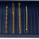 Blue Leather Jewelry Tray Necklace Display Tray Jewelry Drawer Organizer Necklace Bracelet Holder Organizer Stackable Jewelry Trays Necklace Bracelet Storage Display (Blue)