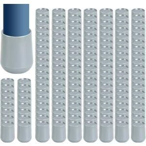 150 Pcs Folding Chair Leg Caps 7/8 Inch Grey Furniture Leg Feet Covers Heavy Duty Plastic Round Chair Covers for Hardwood Floor Protectors