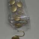 Decorative Shower Curtain Hooks Brass Shower Rings, Simple Modern Style Round Flat-Back Button Design, Gold