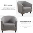 SearchI Club Chair Slipcover Stretch Barrel Chair Covers Printed Tub Chair Slipcovers Soft Spandex Armchair Sofa Cover Removable Couch Furniture Protector Arm Chair Cover for Living Room (Gray3).39"D x 0.39"W x 0.39"H