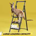 KINGRACK Step Ladder 4 Step Folding, 900lbs 4 Step Ladder with Anti-Slip Wide Pedal and Handrails, Lightwight Household Ladder, Pass 900LBS Testing, for Your Kitchen, Pantry, Closets, Office Use