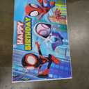 Spidey Birthday Decorations, Party Supplies Set Include Banner, Backdrop, Balloons, Hanging Swirls, Cake Cupcake Toppers, Tablecloth for Boys Girls Spidey Theme Party