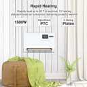 Wall-Mounted Space Heater with ECO Thermostat and Remote Control, LED Display, 60/90/120 Oscillation Modes, 24-Hour Timer, Indoor Electric Space Heater