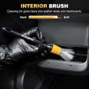 10PCS Car Detailing Brush Set,Boars Hair Car Cleaning Detail Brush kit,Ultra Soft No Scratch Car Dust Brush,Car Interior Detailing Brushes Kit,Detail Brushes Car Detailing for Interior Exterior(gold)