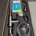 Mueller Single Handle Stainless Steel Kitchen Sink Faucet, High Arc, Single Lever, Pull-Out Sprayer Head, Stream Flow, Powerful Spray Kitchen Sink, with Deck Plate Brushed Nickel Finish