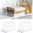 Shelf Dividers Vertical Purse Organizer for Closet Thickened and Sturdy Shelf Organizer for Sweater, Shirts, Handbags,8" Tall x 11" (6 Pcs)