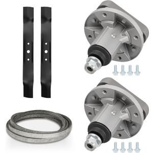 42 Inch Deck Rebuild Kit Fit for John Deere L100 L105 L107 L108 L110 L111 L118, with 2 Spindles GY20050 GY20785, 2 Blades GX20433 GX20249 GY20567 M128485, 1 Belt GX20072 GY20570