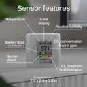 SAF Aranet4 Home: Wireless Indoor Air Quality Monitor for Office or School (CO2, Temperature, Humidity and More) Portable, Battery Powered, E-Ink Screen, App for Configuration & Data History