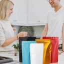 FireKylin 100 Pack Resealable Stand Up Bags,5.5" x 8.6" Smell Proof Pouch Sealable Foil Pouch Bags for Packaging (Black)