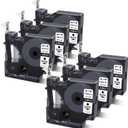 COLORWING Compatible with DYMO D1 Label Tape Black on Clear Replace for DYMO Label Maker Refills 45010 S0720500, 1/2Inch x 23Ft for Dymo LabelManager 160 210D 280 360D Label Maker, 6-Pack