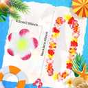 Hoteam 24 Counts Orange Hawaiian Leis Necklace Tropical Flower Lei Floral Luau Party Decorations Hawaiian Flower Luau Necklaces Hula Dance Garland Headbands for Beach Birthday Wedding Party Favor