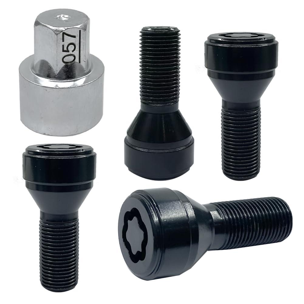 36136792851 Lockable Wheel Lock Anti-Theft Bolts Fit for BMW 228i 328d 328i 335i 428i 435i 528i 535d 535i 650i X1 X2 X3 X4 X5 X6 X7 Z4 M2 M3 M4,Replace Model M14x1.25 Bolts with 1 Key, Rim Locks