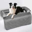 XL Cooling Dog Bed  45 x 37 inch Waterproof Couch Cover for Dogs Washable, Non-Slip Bottom Self Cooling Mat for Dogs, Durable & Non-Gel, Dog Couch Bed for Sofa Floor Car, Cooling Grey