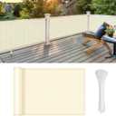 LOVE STORY Balcony Privacy Screen, 3'x16' Butter Cream Deck Shield Screen Fence Cover (HDPE),UV Protection and Weather-Resistant,3 FT Height for Deck, Patio, Backyard, Outdoor Pool, Porch, Railing