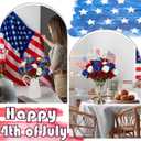 48Pcs Roses Artificial Flowers Bulk Red White and Blue Flowers 4th of July Long Stem Fake Silk Roses Flowers Patriotic Roses Flowers for Home Decor Memorial Day Independence Day Table Centerpiece