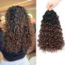Pre looped Gogo Curl Crochet Hair 14 Inch 8 Packs Pre twisted Short Curly Crochet Hair for Black Women Ocean Wave Braiding Hair Water Wave Deep Braiding Hair (14 inch OT4/30)