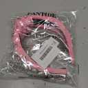 PANTIDE Pearl Jeweled Knotted Headband - Heart Rhinestone Crystal Pearl Embellished Headband Wide Top Knot Fashion Hairband Accessories Birthday Gift for Lover Women Girls (Pink)