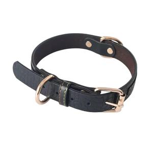 Durable Soft PU Leather Dog Collar, Strong Premium Alloy Buckle, Double Handcrafted Stitching Craftsmanship, Smooth Padded Interior (Black, Medium: Width = 1"; Neck = 15" - 19")