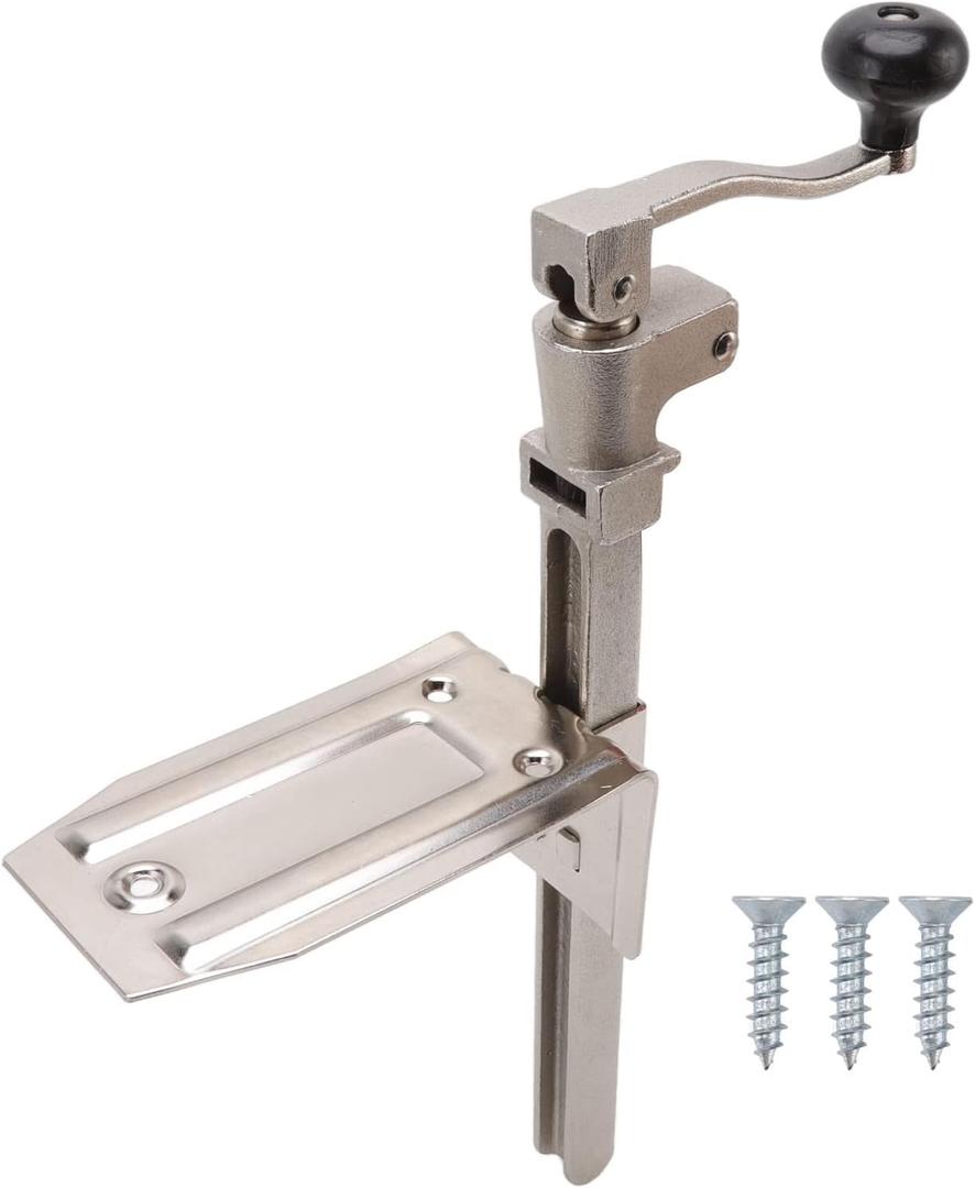 Desktop Mounted Steel Can Opener Heavy Duty Screw in Base Iron Kitchen Tool for Canteen, Hotel, Restaurant,Bar