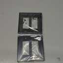 TREEWELL 2-Pack Decorative Double Decorator Outlet Cover Plate, Durable Zinc Alloy Black Wall Plates for Electrical Outlets, Receptacle, GFCI Outlet, Dimmer Switch, 2-Gang, Corrosion Resistant