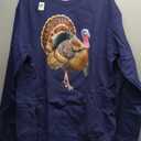 Male Turkey. Thanksgiving. Sweatshirt, Navy, Large
