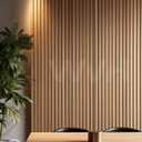 WVH Luxe American Oak Acoustic Slat Wood Wall Panels, Measures 141.73" x 23.62", Premium Finish, Interior Decor for Walls & Ceilings, Noise Cancelling & Sound Absorbing for Home & Office, 2pcs, X-Large: 141.73" x 23.62"