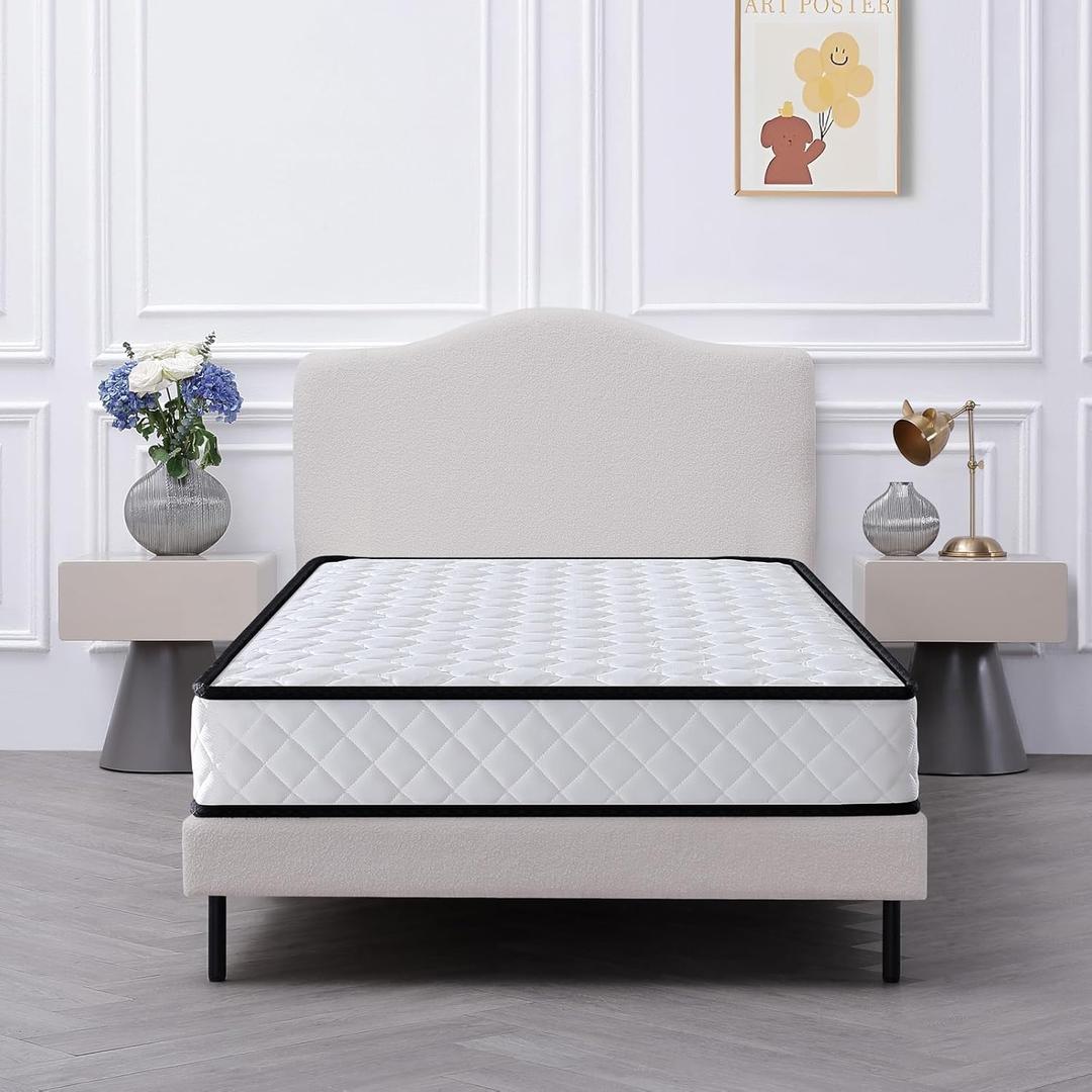 Happiland Twin Size Mattress, 6 Inch Hybrid Memory Foam Twin Size Mattress in a Box, with Upgrade Individually Pocket Springs, Pressure Relief, Breathable Comfort and Durable, CertiPUR-US