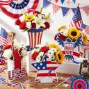 Hollowfly 12 Pcs 4th of July Table Centerpiece Gifts 250th Anniversary Patriotic Flower Vase Centerpiece Red White Blue USA Tables Decoration for Kitchen Home Independence Day Party Decor