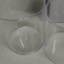 4 Pack Acrylic Qtip Holder Dispenser for Cotton Swabs, Balls, Pads, Floss Picks- Small Clear Plastic Canister Apothecary Jar Set, Bathroom Essentials Accessories Decor, Vanity Makeup Storage Organizer