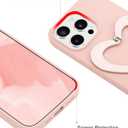 Jusy Case for iPhone 15 Pro, Cute Heart with 3D Heart Stand Slim Fit Liquid Silicone Soft Anti-Scratch Microfiber Lining Shockproof Protective Phone Cover for Girly Women Case - Pink